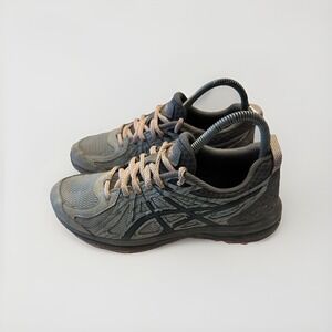 Asics Shoes Frequent Trail Running Sneakers Women's 7 Gray Lace Up Logo 1012A022